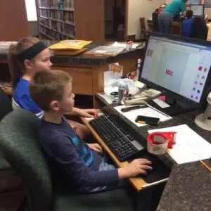 students on computer