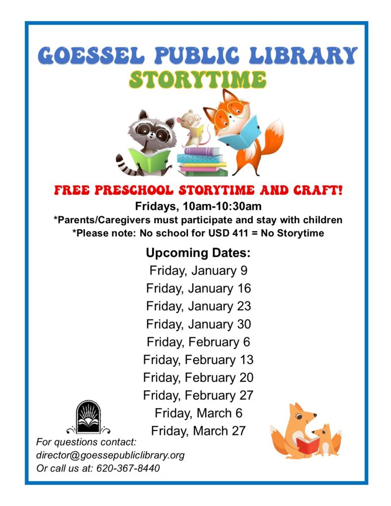 Free story time and craft dates in 2026