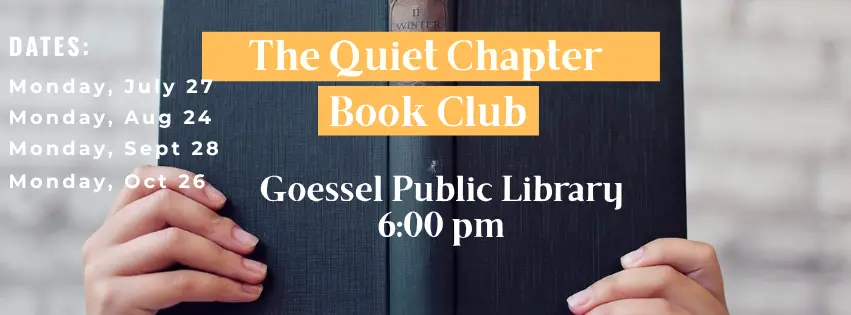 The Quiet Book Club - 4th Mondays, 6pm